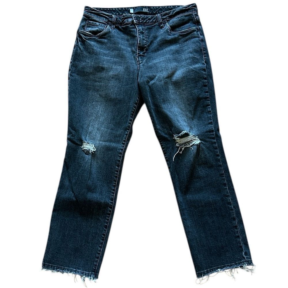 Kut from the Kloth Charcoal Straight Ankle Jeans